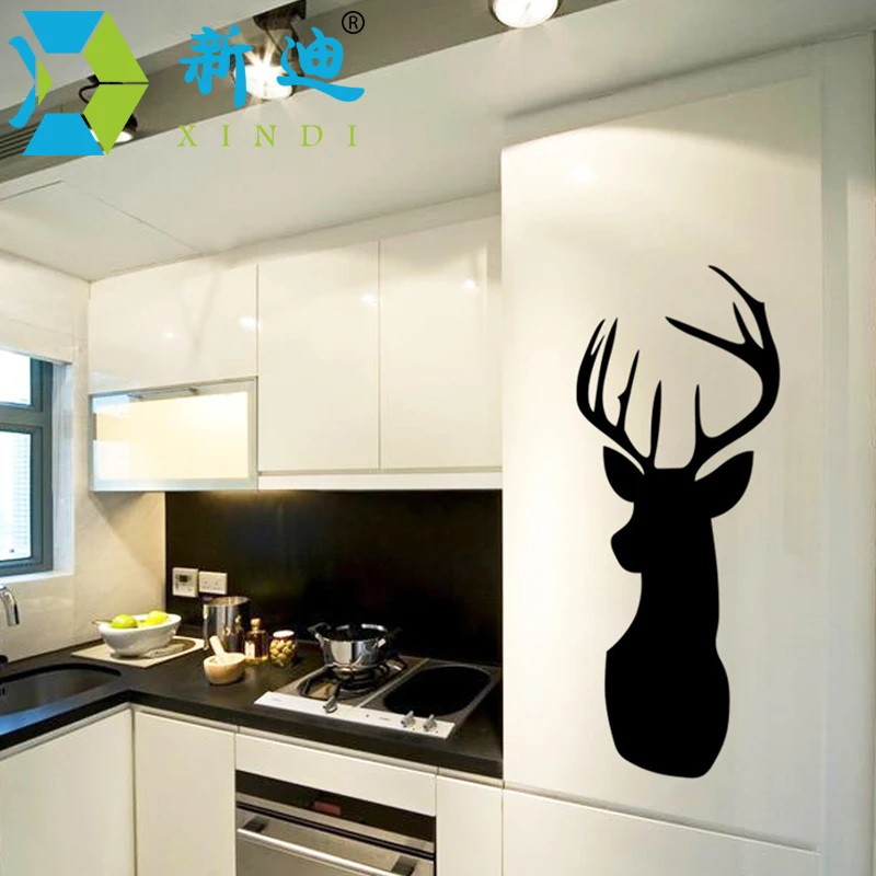 New Pizarras Black board Sticker Cartoon Deer Living Room Stickers Decorative Left Black Decals ChalkBoard 25*58cm