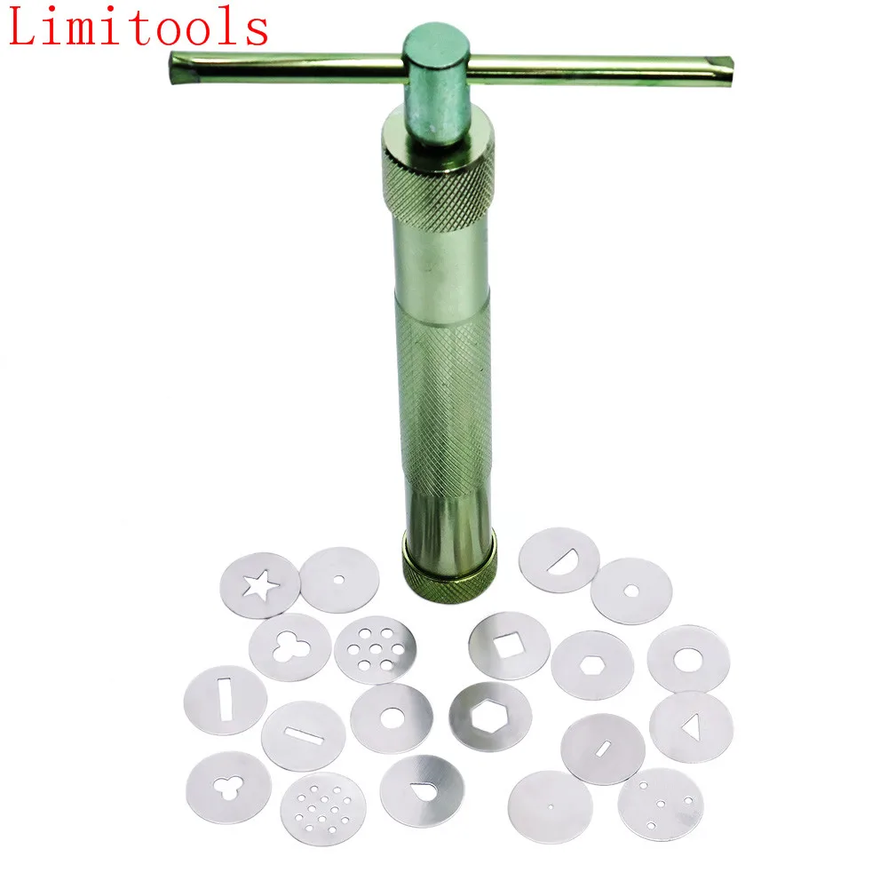 

Limitools High Quality Green Clay Extruders Sculpture Gun Clay Sugar Paste Extruder Fondant Cake Sculpture Polymer Gun Tool