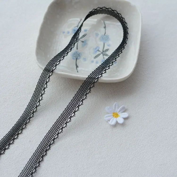 

1M Latest Lace Trim Ribbon Black Tulle Lace Fabric Applique Wedding Dress Sewing Accessories Trimmings For Clothing encaje LA82