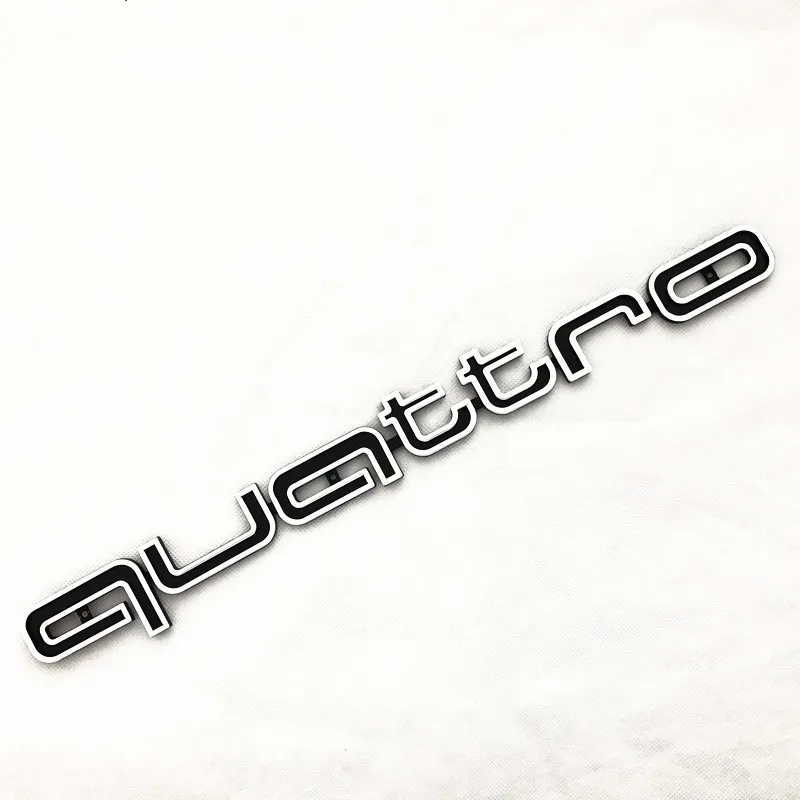 High quality Quattro Logo Emblem Badge Car Stick ABS Stickers front grill Lower trim For Audi A4 A5 A6 A7 RS5 RS6 RS7 RS Q3