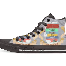 Я предпочитаю книги Дизайн Повседневная парусиновая обувь на заказ Прямая