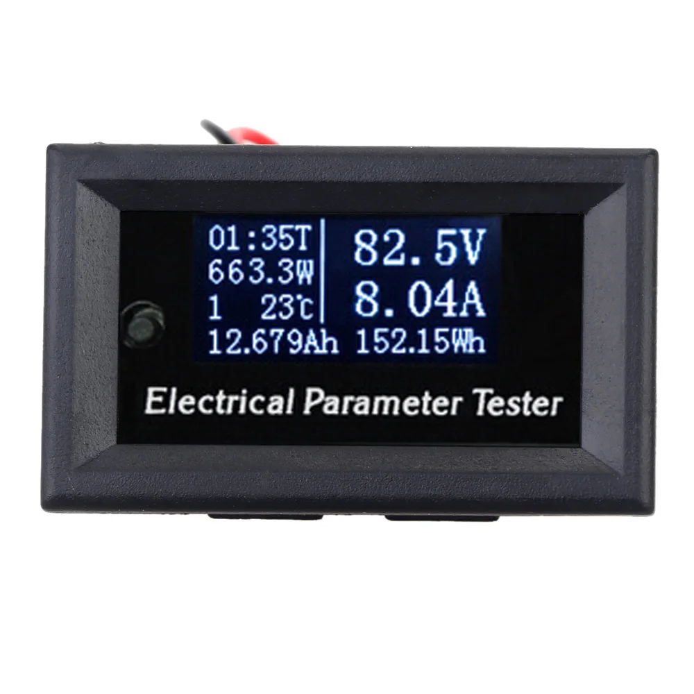 OLED мульти-функциональный 7-в-1 электрических параметров метр Напряжение точное время Мощность энергии Ёмкость Температура тестер
