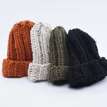 Женская плетеная Вязаная Шерстяная трикотажная шапочка, берет, лыжная шапка, мешковатая зимняя теплая шапка, новинка