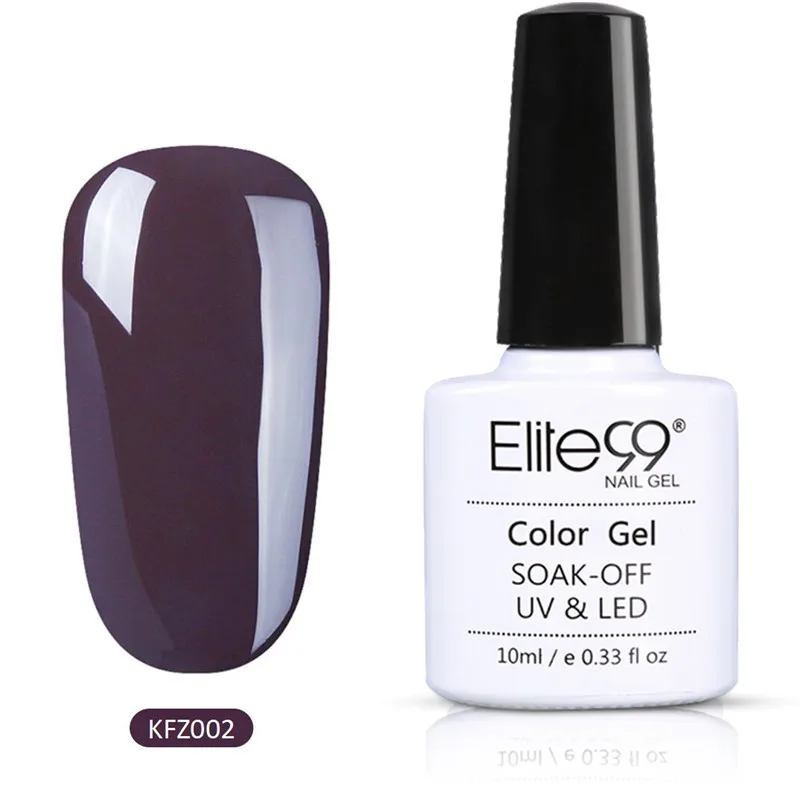 Elite99 кофе коричневый чистый цвет лаковое гелевое покрытие для ногтей 10 мл дизайн ногтей Гель-лак для маникюра Отмачивание УФ светодиодный гель-краска Полупостоянный