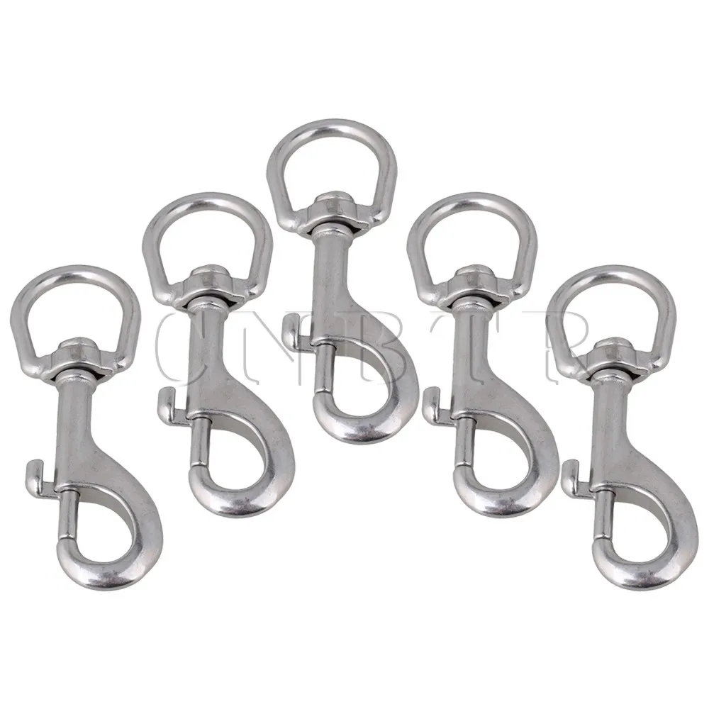 5xCNBTR 105mm 304 Stainless Steel Swivel Eye Bolt Snap Hook Round
