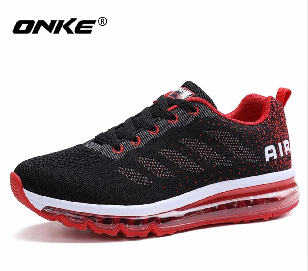 

ONKE hot sales Spring Autumn Fly line Breathable Men women running shoes Full air cushion sneakers Increase size 35-46 833