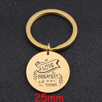 

Engraved Love The Greatest Of All Things Fashion Keychain Jewelry For Lovers Couple Parents Gift Charm Key Ring Holder Tag