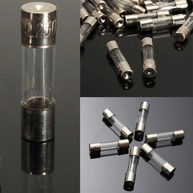 100Pcs/Set Quick Blow Glass Tube Fuse Assorted Kits 5x20mm Fast-blow Glass Fuses Electrical Equipment Fuse