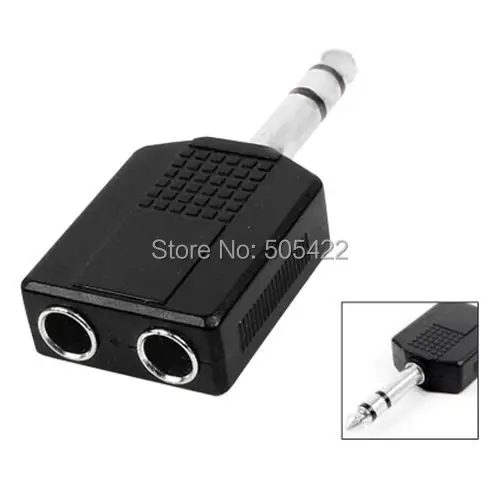 

6.35mm Male PLUG To Dual 6.5mm Female JACK Y Splitter Audio Adapter