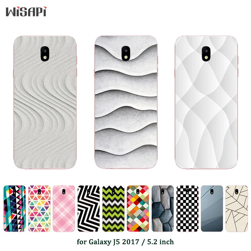 Case For Samsung Galaxy J5 2017 Soft Silicon Square Printed Phone Back Cover J530F J530 EU Version Fundas | Мобильные телефоны и