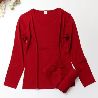95% прядистый шелк вязание женское термобелье наборы-тонкая одежда Kuanqiu кальсоны теплый костюм, нижнее белье костюмы - Цвет: Красный