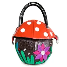 Peronalized shaped handbag lolita girls dot cute mushroom bag 3D flower novelty cute funny bags