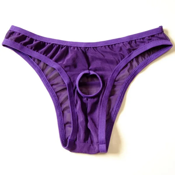 Men's thong Mens Thongs and G Strings T word pants transparent gauze men funny underwear reveal