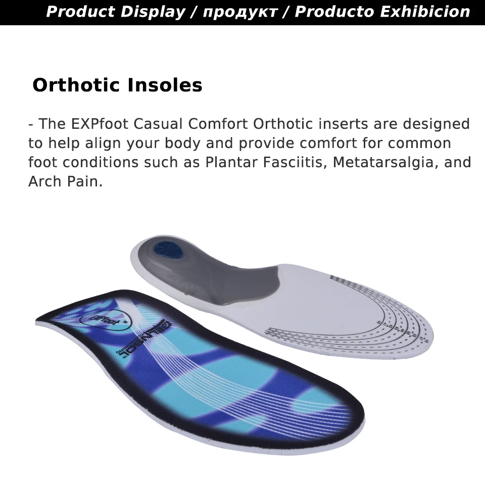 EXPfoot Лидер продаж высокое качество EVA Flatfoot ортопедические стелька-супинатор 2,5 см ортопедические силиконовые Уход для ног: стельки 045