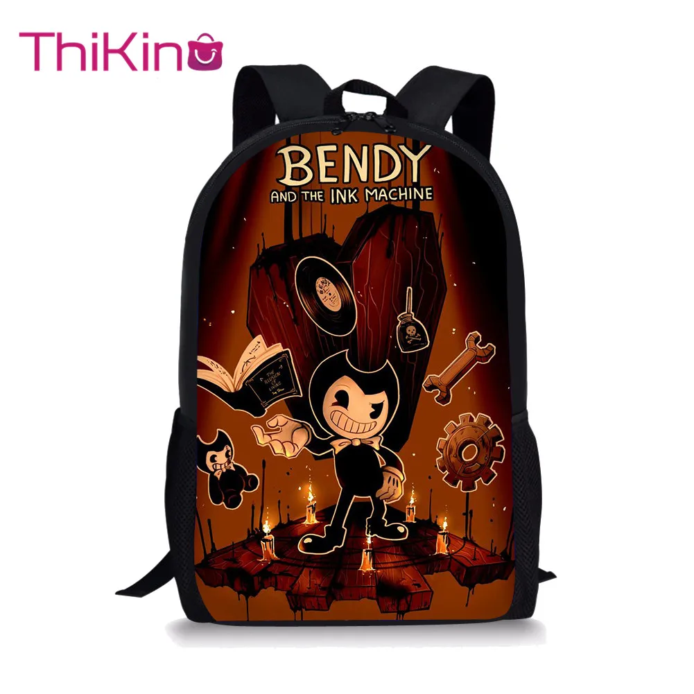 

Thikin Bendy and Ink Machine Students School Bag for Boys Teenagers Backpack Travel Package Shopping Shoulder Bag Women Mochila