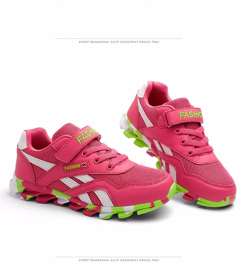 Модная весенне-Осенняя детская обувь; кроссовки для мальчиков; модная спортивная обувь для девочек; брендовая Повседневная обувь; дышащая детская обувь для бега