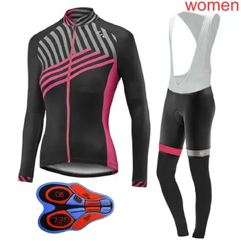 

Pro Team cycling Jersey women 2019 mountain bike clothes long sleeves road bicycle shirt bib pants 9D suit Ropa ciclismo Y030702
