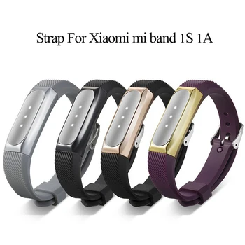 

Mi band 1S Wrist strap stainless Steel Bracelet for xiaomi Mi Band 1A 1S Accessories Silicon Soft Wristband