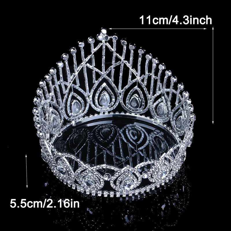 Круглые короны StoneFans винтажная со стразами кристаллами King Queen Miss usa Корона невесты