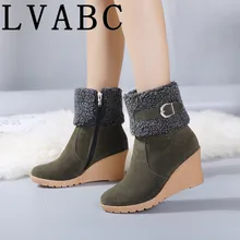 LVABC/ новые стильные женские ботильоны; сезон осень-зима; пикантные ботинки на платформе с круглым носком; женские ботильоны; большие размеры 34-43