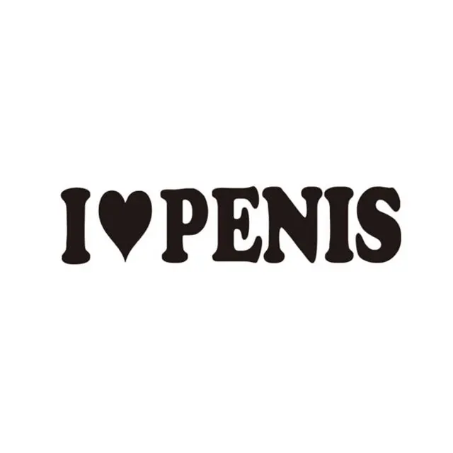 22cm*5cm Text Decal Sticker Body I Love Penis Funny Personality Vinyl