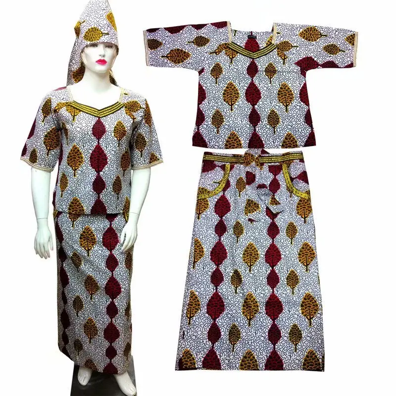 

2019 African Dress Summer Digital Printing Short sleeved dress set New Fashion African Women Clothing Plus Size XL-3XL 1719