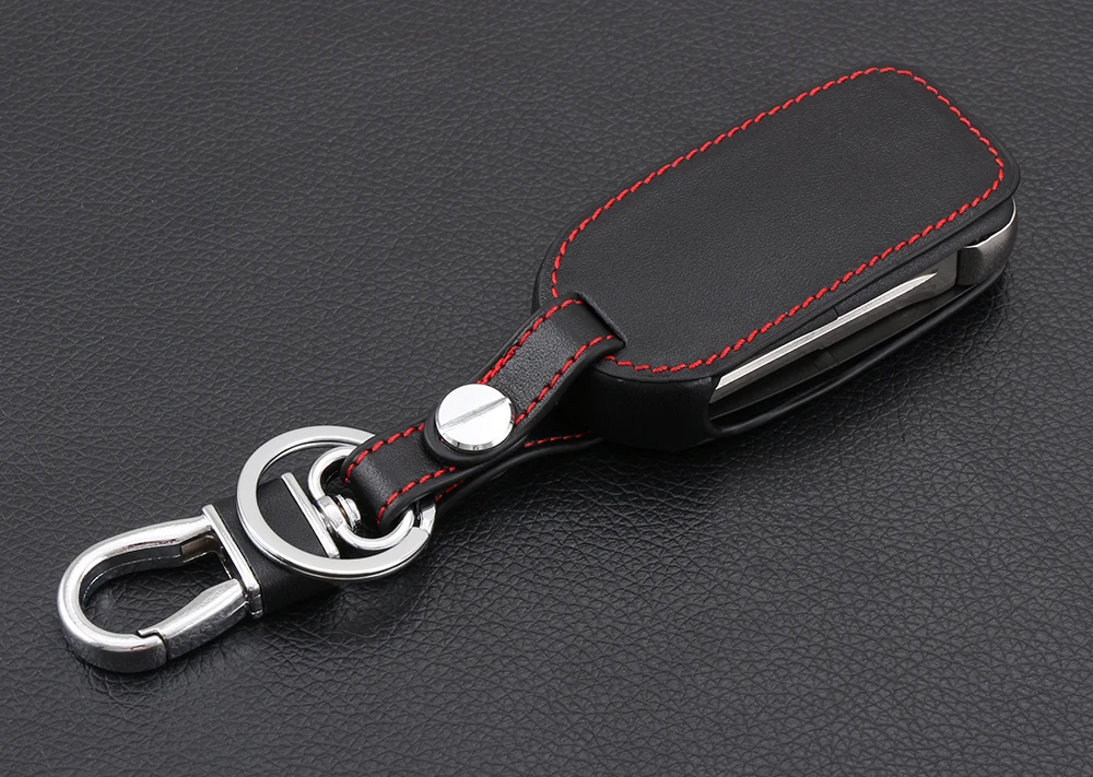 2 кнопки кожаный флип-ключ для автомобиля чехол для VW Amarok Гольф Mk4 Mk5 Citi Lupo транспортер Seat Altea Alhambra для SKODA OCTAVIA III