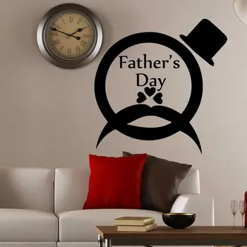 

Wall Decal Quotes Father's Day Mustache Hat Art Decals Home Decor Sticker