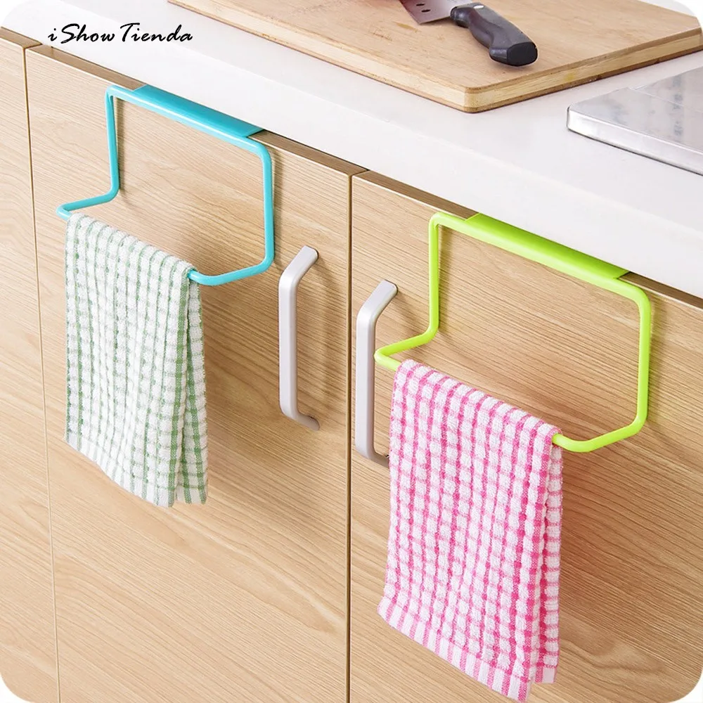 

New 1PC 19*9*5.5cm Towel Rack Hanging Holder Organizer Bathroom Kitchen Cabinet Cupboard Hanger Bathroom Shelves Storage Holder