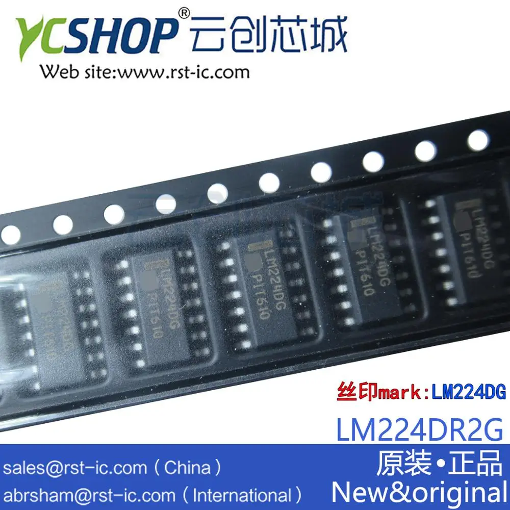 

LM224DR2G LM224DR LM224 LM224DG SOP-14 Operational Amplifiers - Op Amps 3-32V Quad Channel Lo PWR -25 to 85deg