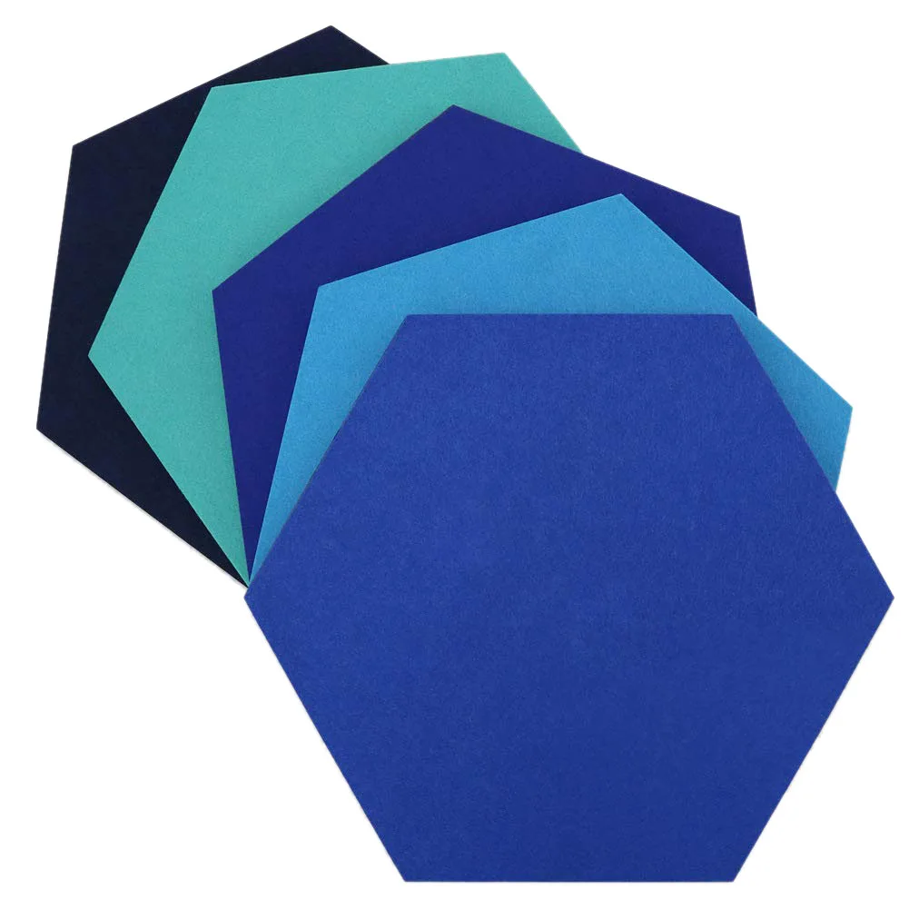 5 шт./компл. шестиугольник потолков звуковая карта с шестигранной головкой горячий продавать чувствовал держатель карты Стикеры Многофункциональный 3D декоративные доски для записей самоклеящийся детской комнаты - Цвет: Blue Series