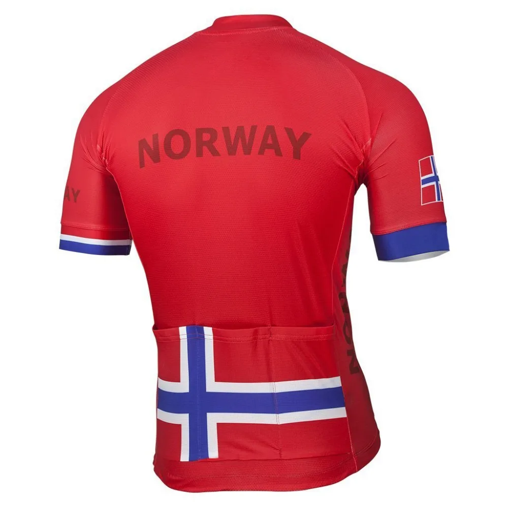 Для мужчин Норвегия красный Велоспорт Джерси заказной дышащие дорожные гонка в горах Топы гоночный велосипед одежда хитрой лисичкой Защита от солнца