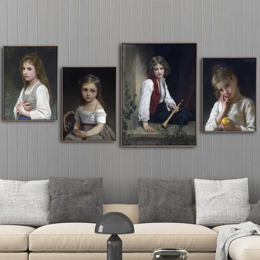 

Home Decoration Print Canvas Art Wall Pictures Poster Canvas Printings Paintings French William Adolphe Bouguereau A Girl