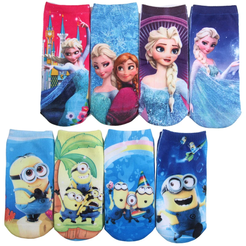 

6Pair/lot 3D Kids Socks Cartoon Pattern Printing Cotton Children's Girls Boys Baby Kids Socks 20 Kind Of Style Fit 2-10 Year