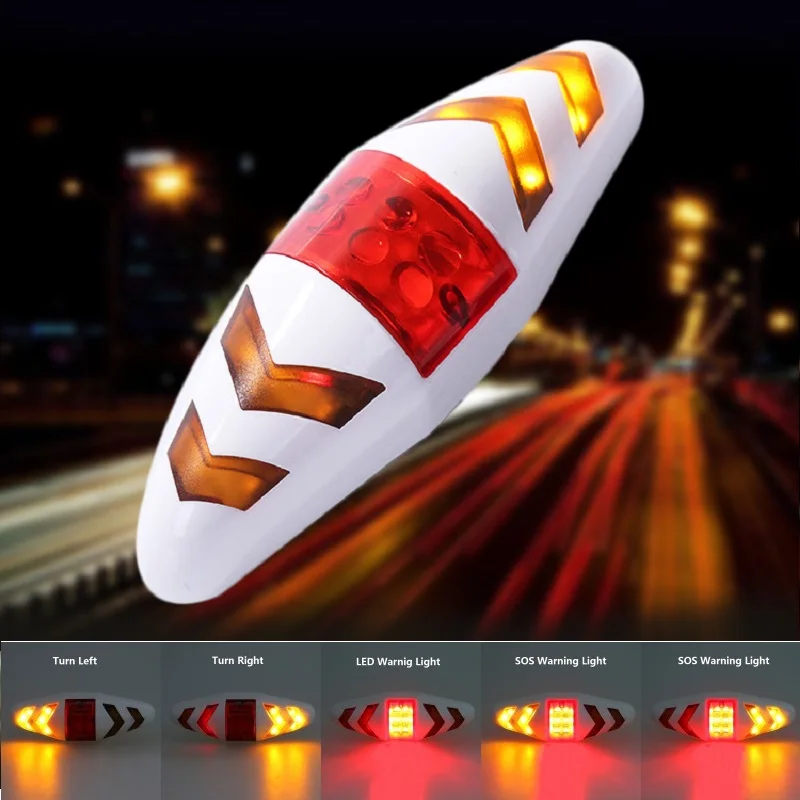 

USB Rechargeable Wireless Bike Taillight Remote Safety Warning Turn Signal Cycling Rear Lamp with Built-in Battery