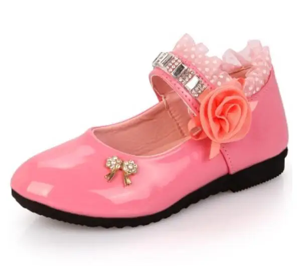 Новинка; Детская школьная обувь из лакированной кожи для маленьких девочек; модельные туфли принцессы для девочек-подростков; цвет белый, черный, розовый; обувь для свадебной вечеринки; Танцевальная обувь - Цвет: pink