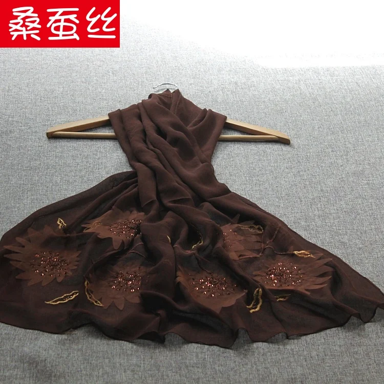 

silk GEORGETTE scarf handkerchief,color:RED-COFFEE,size:55*165cm