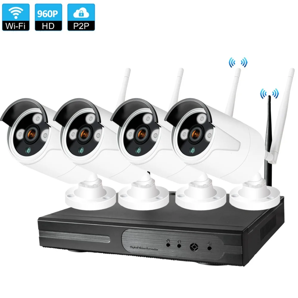 

2CH/4CH/6CH/8CH 960P HD Wireless NVR Kit P2P 960P Indoor Outdoor IR Night Vision Security 1.3MP IP Camera WIFI CCTV System