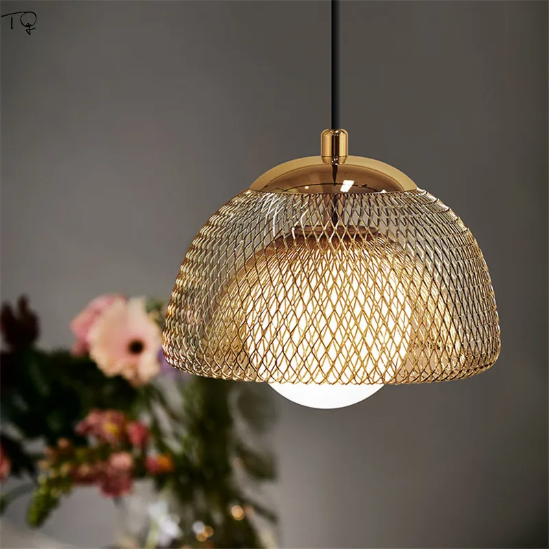 

Nordic Ins Pendant Lights Led Dining Hall Bar Japanese Iron Bedroom Creative Personality Studio Decoration Art Hanging Lamps