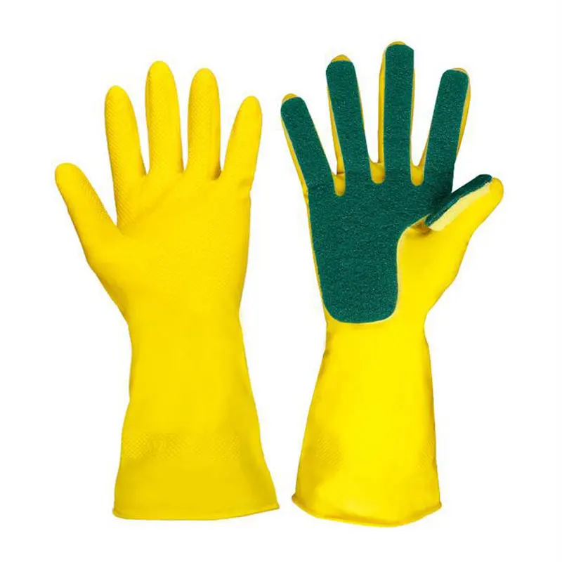 

1 pair Creative Home Washing Cleaning Gloves Dishwashing Gloves cleaner Garden Kitchen Sponge Fingers Rubber for kitchen utensil