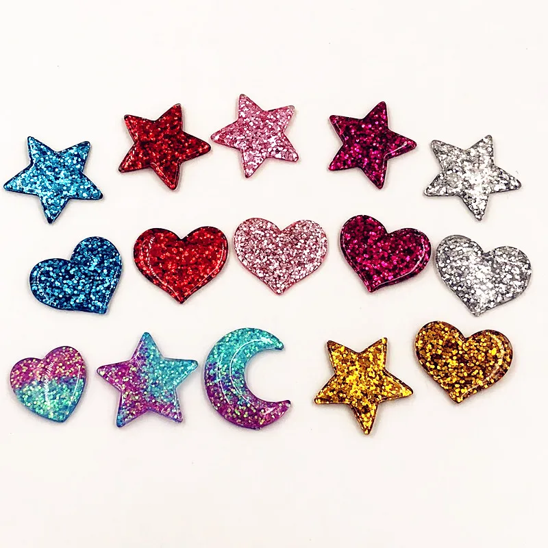 

1Pcs Candy Color Love Stars Resin Flat back Cabochons For DIY Scrapbooking Jewelry Marking hair accessories charms pendants
