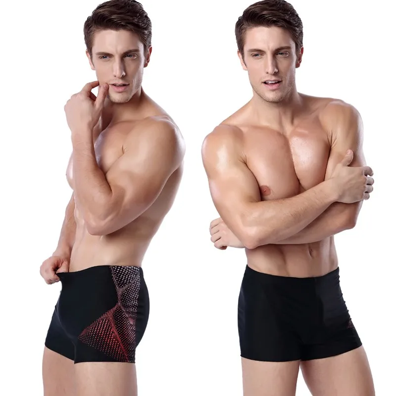 SWIMMART European High grade Men's Flat Swim Trunks Large Size Sky