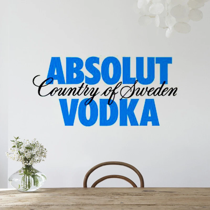 Vodka Art Sticker Restaurant Kitchen Removable Vinyl Wall Stickers DIY Home Decor Waterproof Wallpaper JG1601