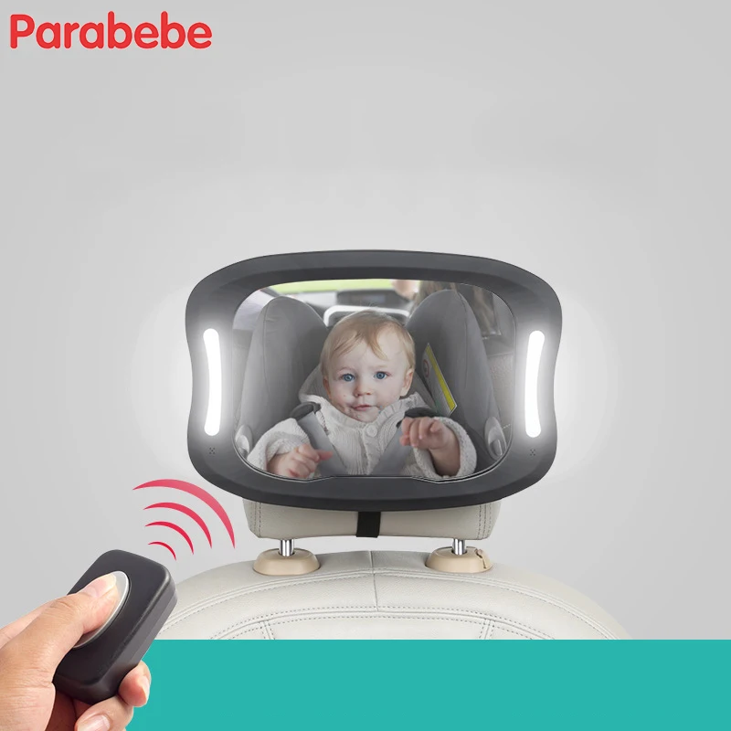 

Two Led Lights Car Safety Remote Control Back Seat Mirror Baby Facing Rear Child Infant Care Baby Kids Monitor Car Accessories