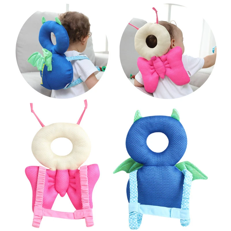 

ideacherry Baby Head Protection Pad Toddler Anti-fall Headrest Pillow Baby Neck Cute Wings Resistance Cushion Bedding Backpack