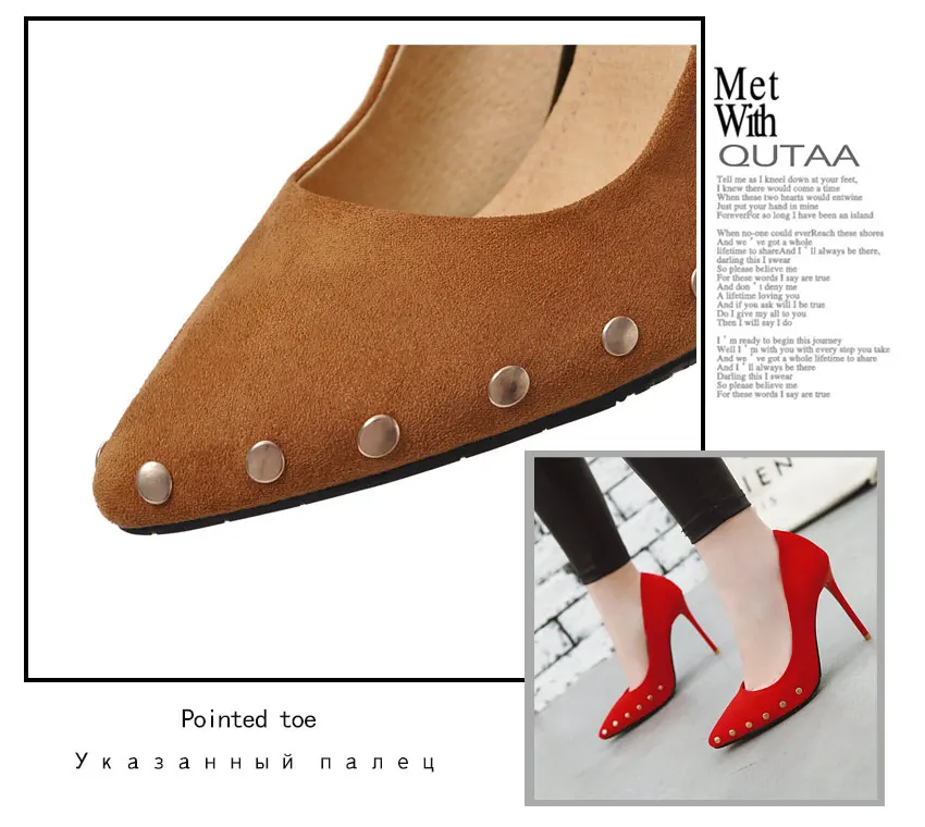 QUTAA/ г. Женская обувь модные женские туфли-лодочки из искусственной кожи женская обувь на платформе с острым носком на высоком тонком каблуке женские туфли-лодочки размер 34-43