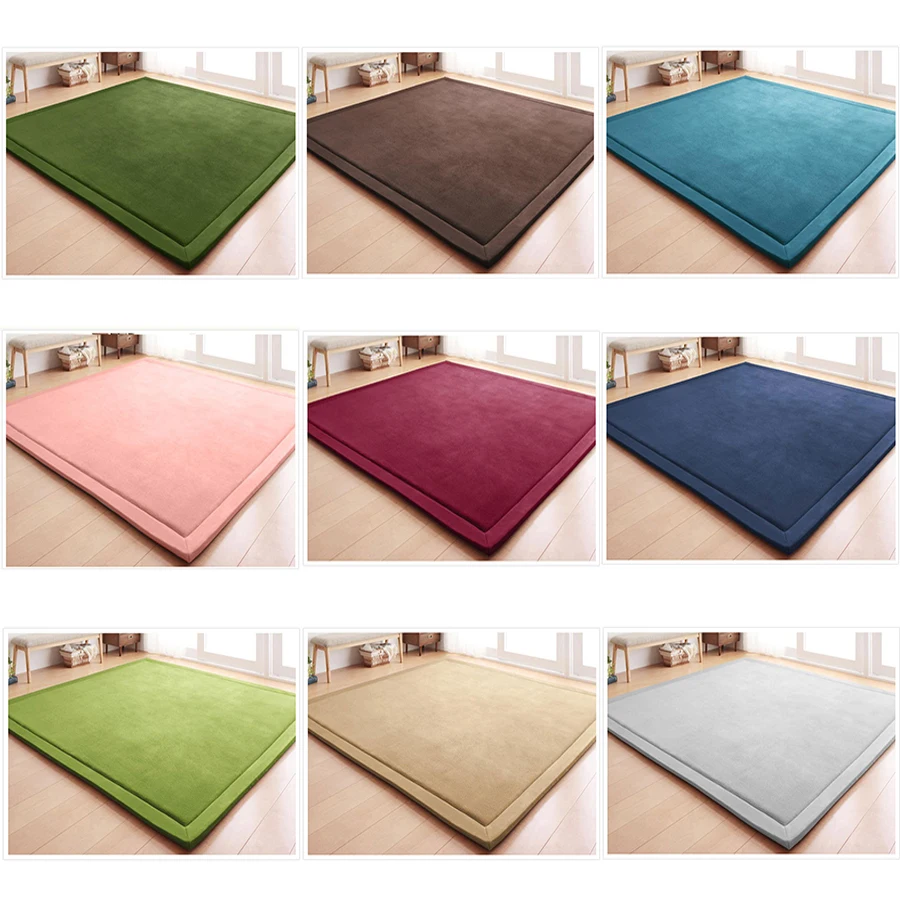 Loartee домашний спальня, зал гостиная детская комната ковер коралловый бархат нескользящий ковер простой стиль свежий домашний декор