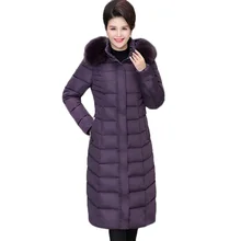 Для женщин пальто; зимняя куртка-парка;, новая модная теплая Длинная Верхняя одежда с капюшоном пуховая хлопковая куртка Большие размеры 6XL мать Clothing471