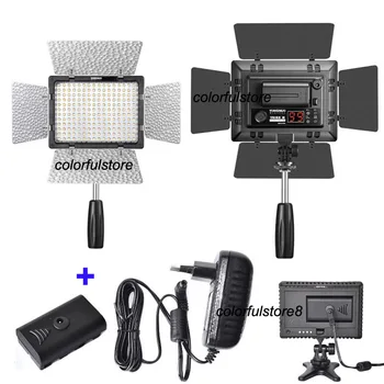 

YongNuo LED Video Light Barn door YN-160III YN160III Lamp Studio Lighting For Canon Nikon HotShoe DSLR +AC Adapter Power Charger