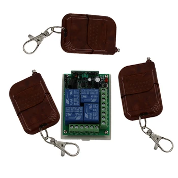 

New DC24V 4CH RF Wireless Remote Control Switch System 3 Transmitters with 4Buttons Receiver Smart Home Switch Lamp/ Window